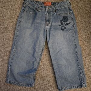 Levi's Light Blue Relaxed Jeans with Floral Embroidery